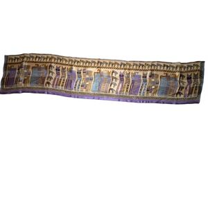 Laurel Birch‎ Art to Wear Cat Scarf Painterly Egyptian Style Animal Print